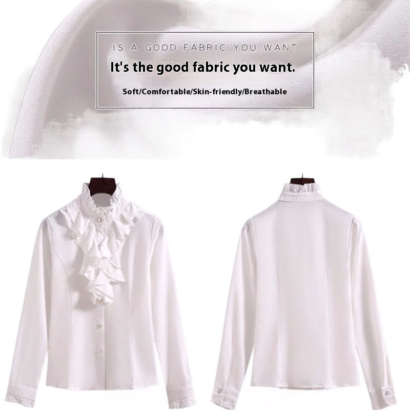 Women's Stand Collar Long Sleeve Shirt