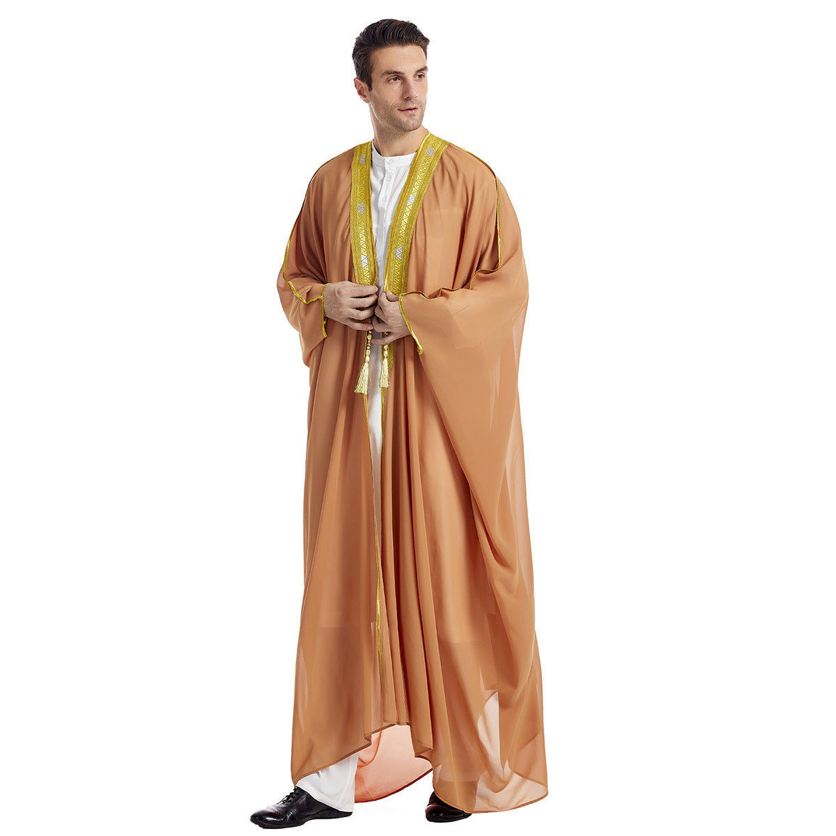 Rachid – Robe Homme Arabe Brodée à Manches Longues