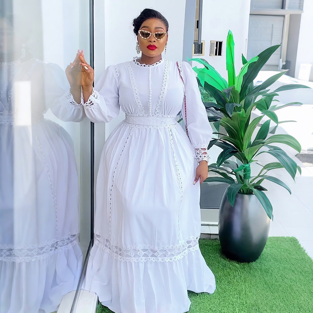 Robe "Ayo" Élégance Retro & Fleurs Crochetées