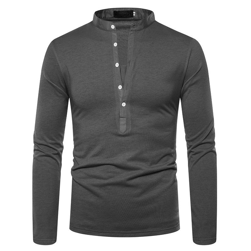 đ Chemise Slim Homme Ă Col Montant â ĂlĂ©gance Casual AssurĂ©e