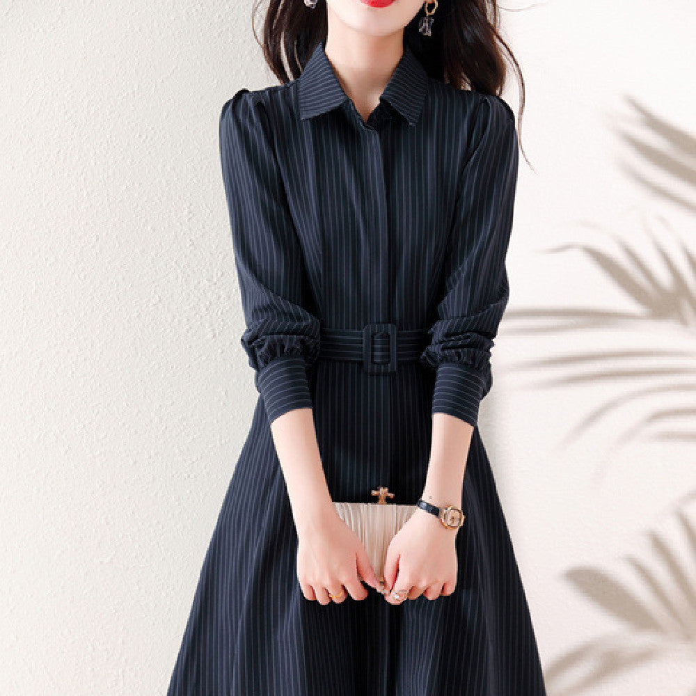 💙 Nabana – Robe Élégante Slim Fit Bleu Marine