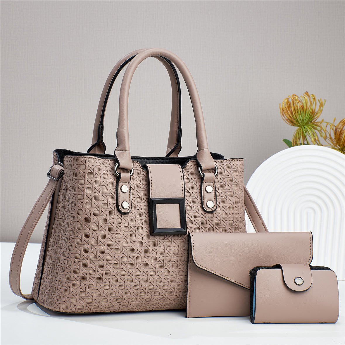 👜 NAFISSATOU – 3-in-1 Set Braided Elegance & Versatile 💼✨