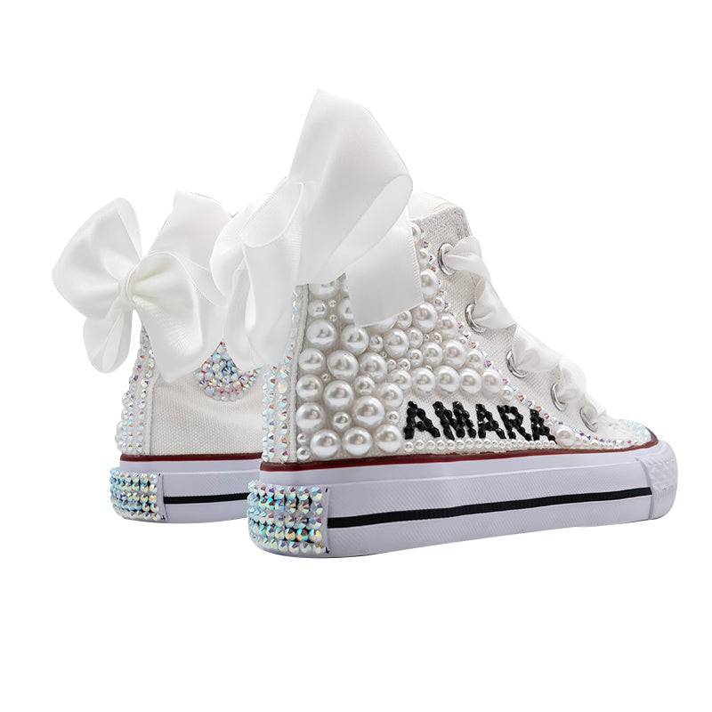 Children's Colorful Beaded Canvas Shoes