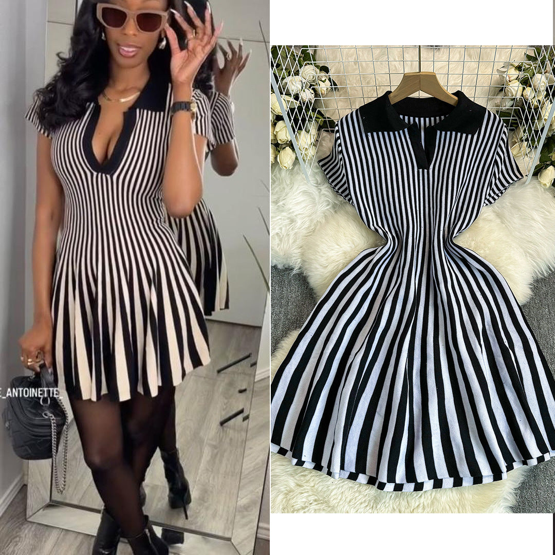 RetroLine Robe Pull Rayée Chic
