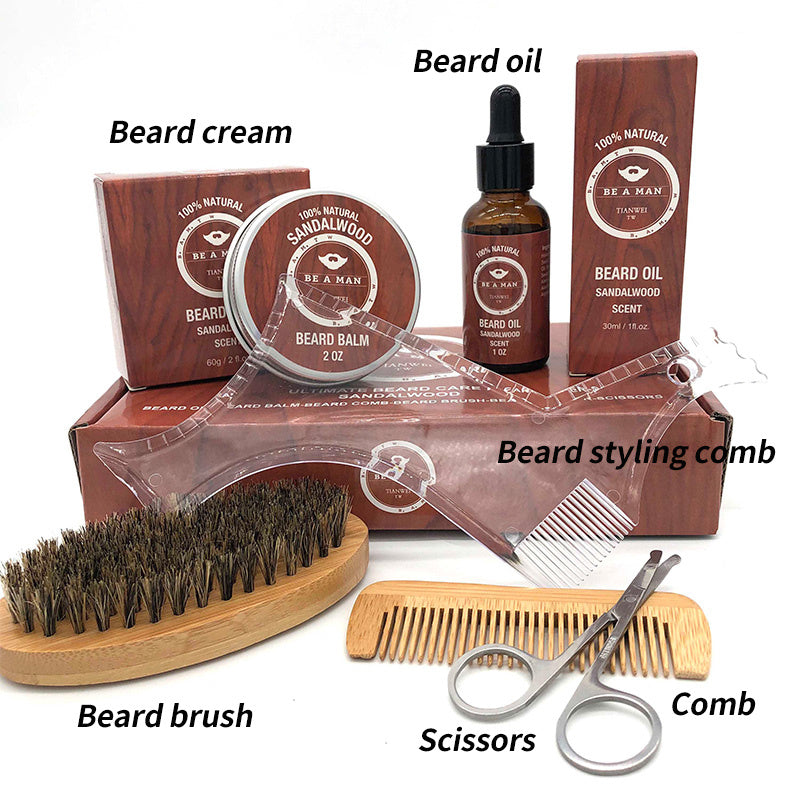 🧔🏾 Salomo Beard Kit – Oil, Cream, Brush, Comb and Accessories