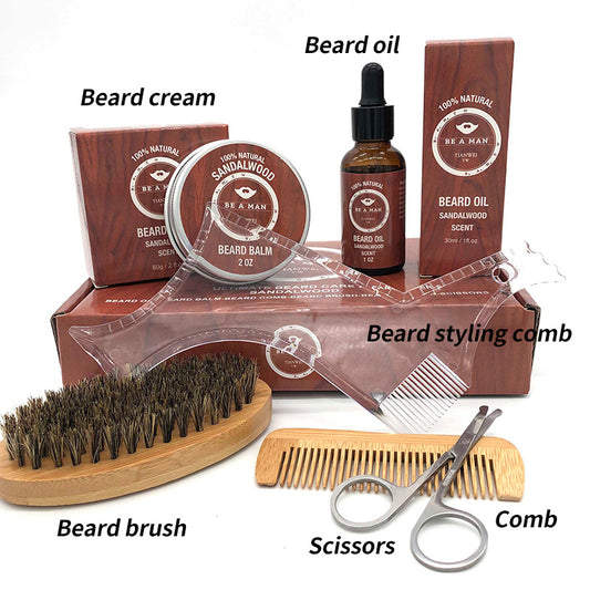🧔🏾 Salomo Beard Kit – Oil, Cream, Brush, Comb and Accessories