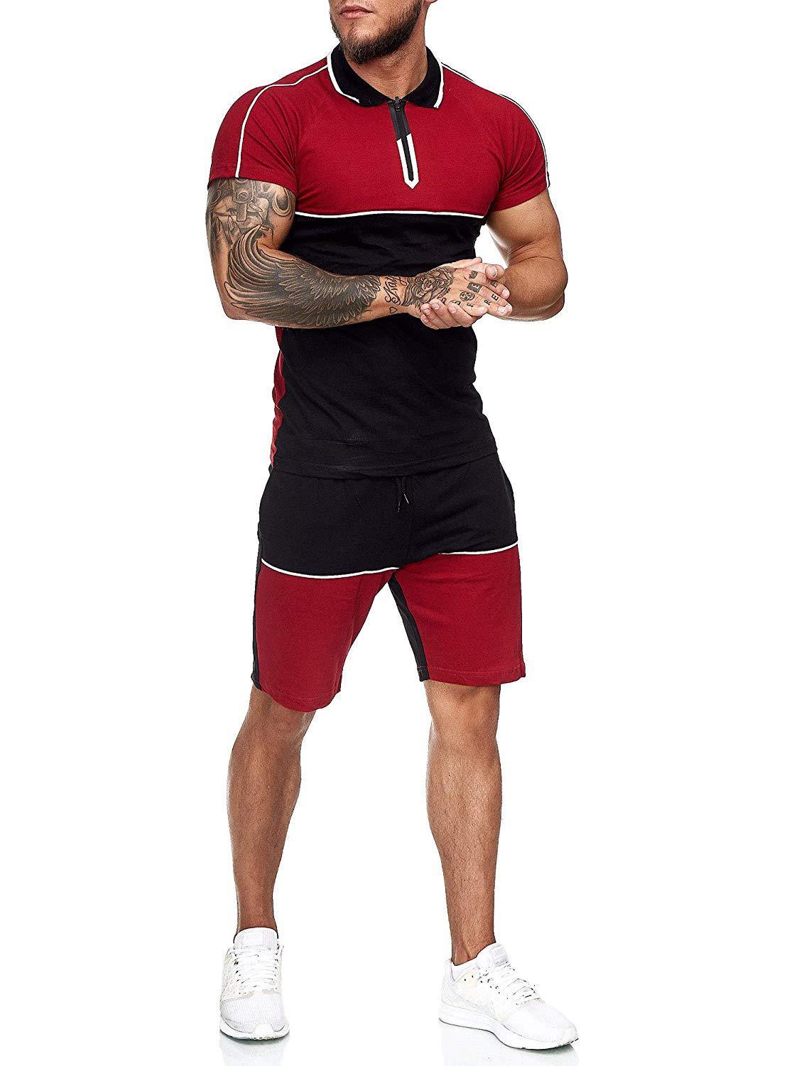 Summer sports suit men's color matching