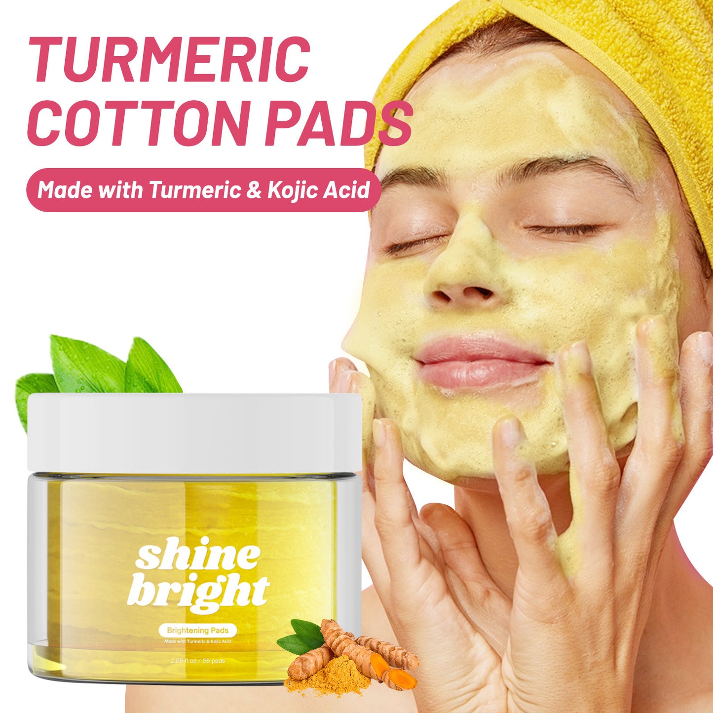 🌿 Turmeric Cleansing Pad 55pcs – Kojic Acid Deep Clean