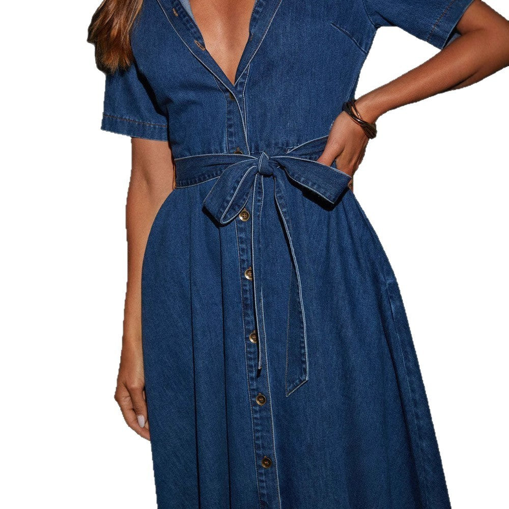 DenimLace Robe Vintage Nouée