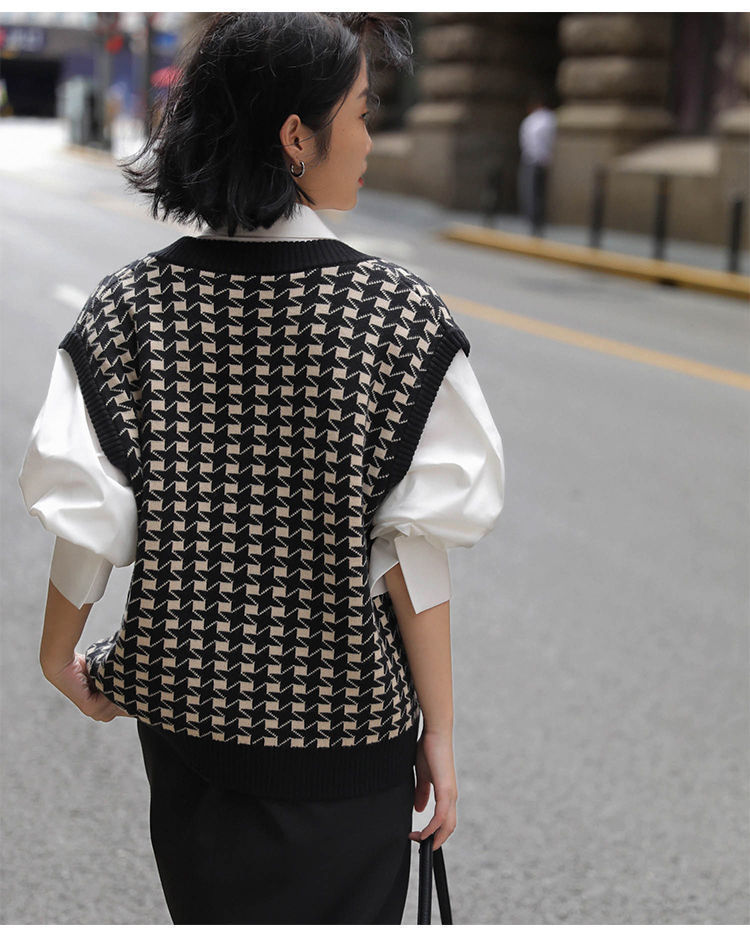 đ€ Diarria â Gilet tricotĂ© Ă carreaux pied-de-poule