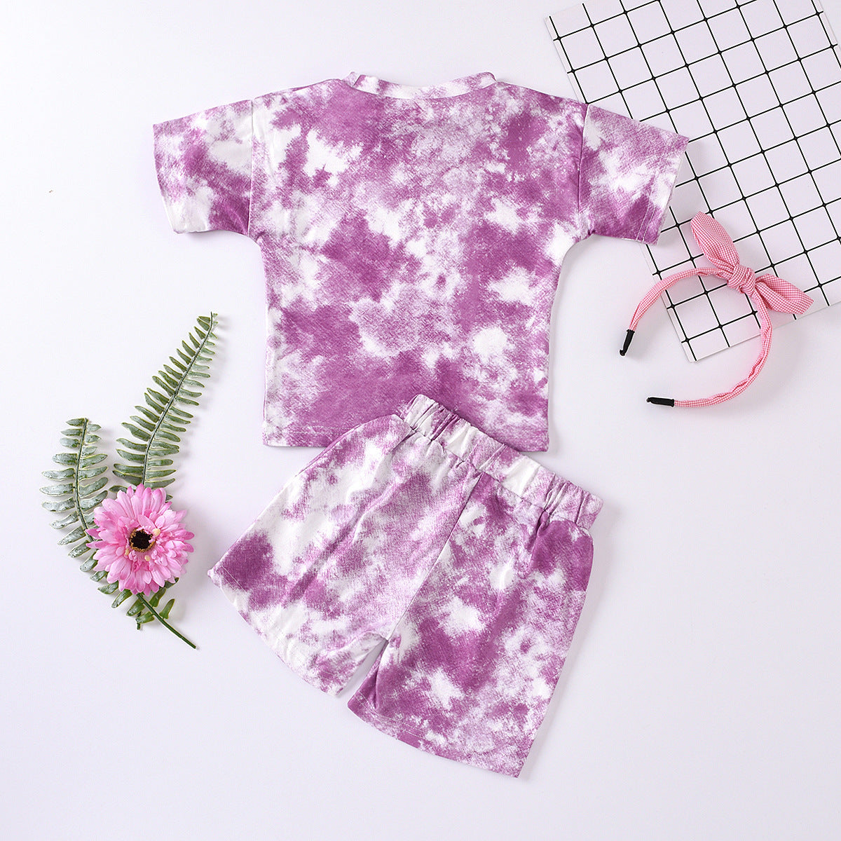 Children's Tie-dye Short-sleeved Shorts Suit