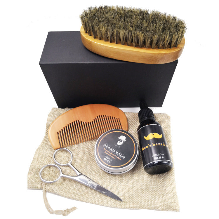 🧔🏾 ZUBERI Beard Kit – Oil, Wax, Comb, Brush and Scissors
