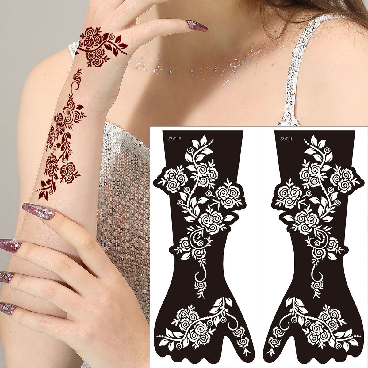 ✨ Tattoo Éphémère Aïssata – Géométrie Mystique