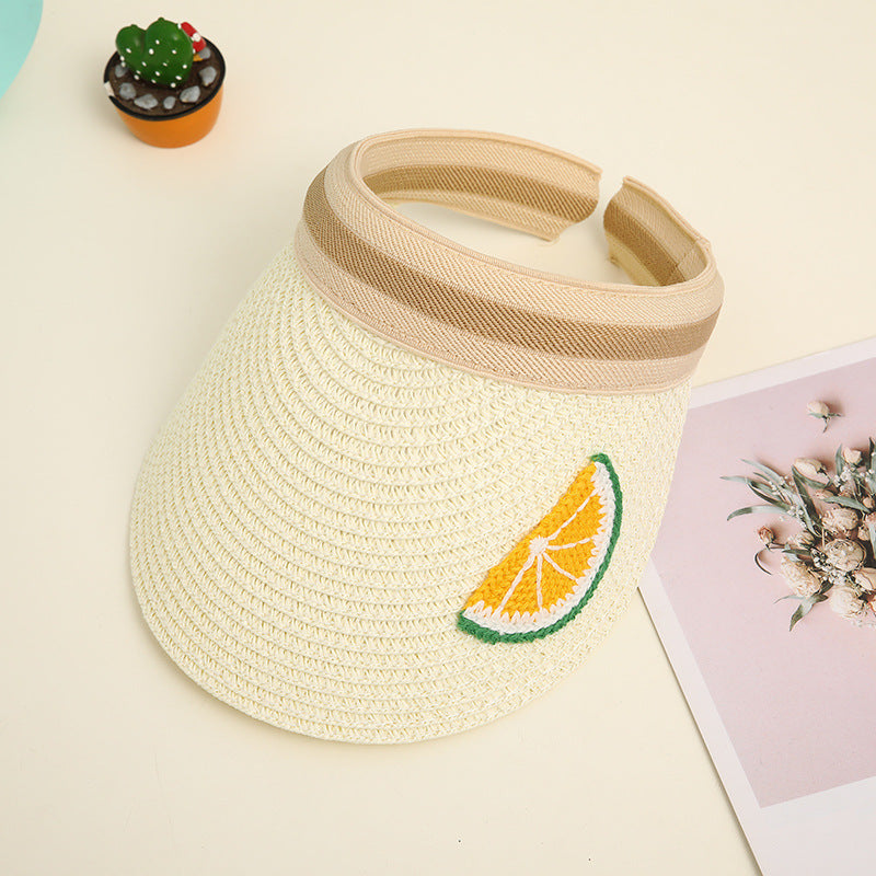 Parent-child Children's Hat Summer Male Tide Sunscreen Straw Hat Korean Sun Hat Female Sandal Hat Empty Top Hat Girl Summer Treasure