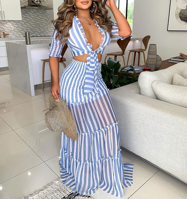 StripeFlair Ensemble Sexy Deux Pièces