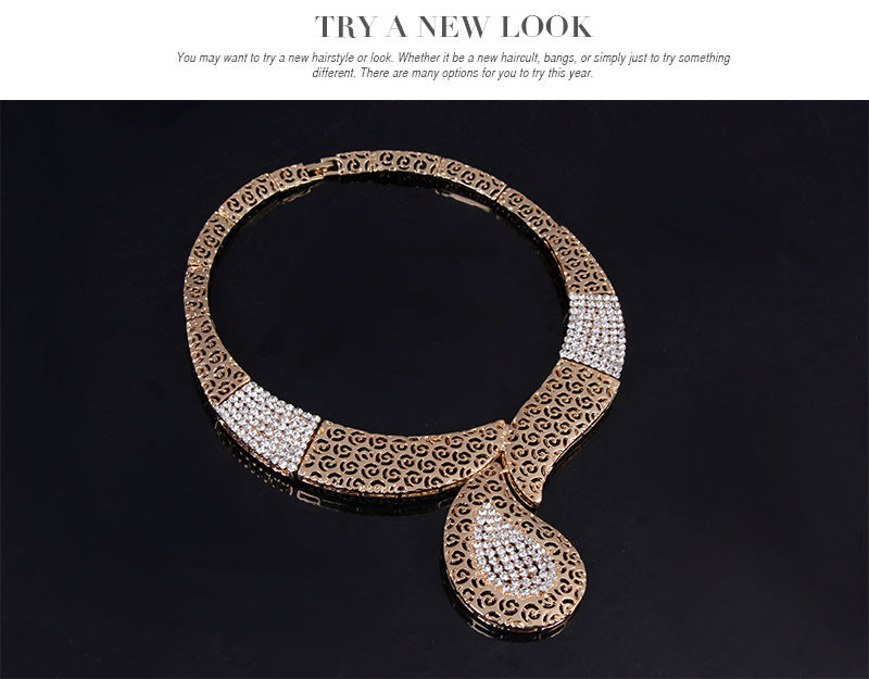 Gold-plated And Diamond Four-piece Dress Accessories