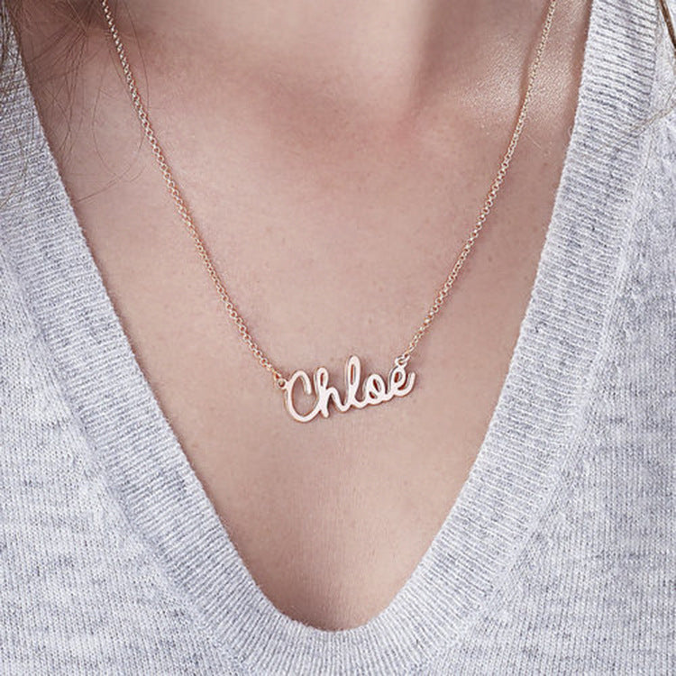 Fashion sterling silver letter name necklace