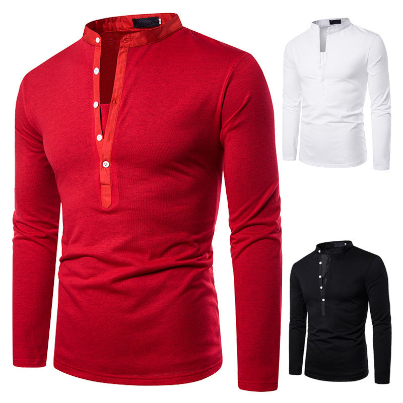 đ Chemise Slim Homme Ă Col Montant â ĂlĂ©gance Casual AssurĂ©e