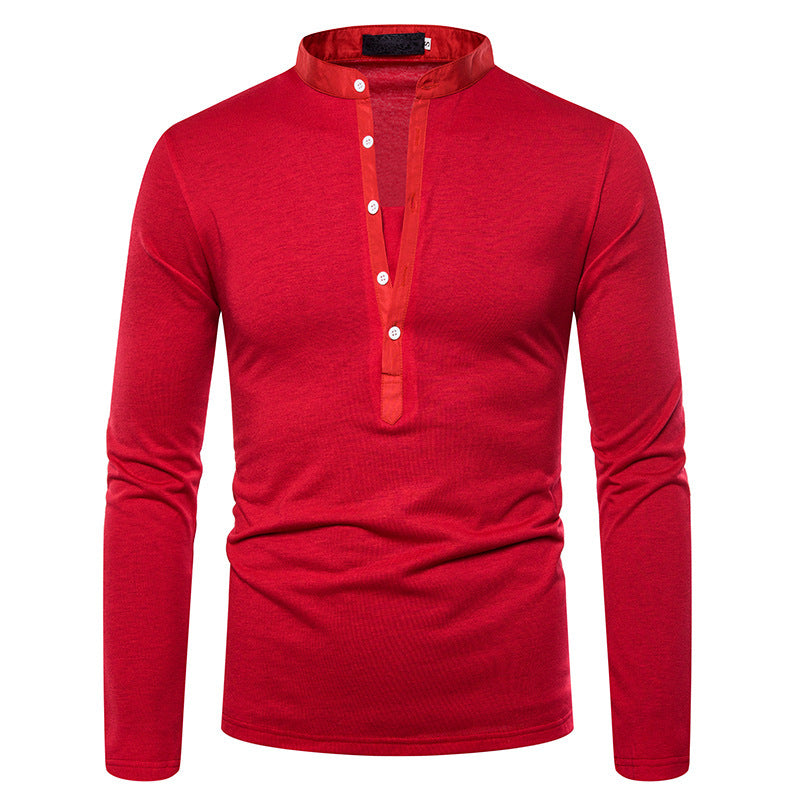 đ Chemise Slim Homme Ă Col Montant â ĂlĂ©gance Casual AssurĂ©e
