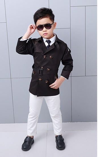 Manteau Coupe-Vent Mi-Long Garçon – Style Décontracté