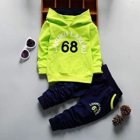 Spring Boy Foreign Trade 68 Digital Suit Long-Sleeved One-Piece Delivery Factory