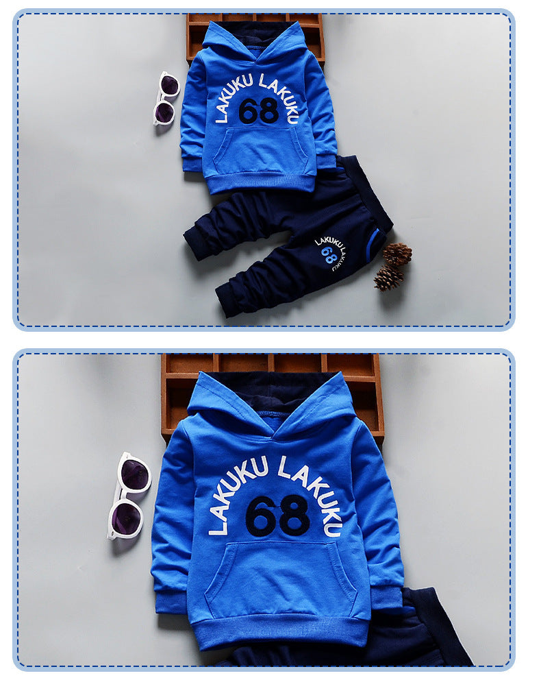 Spring Boy Foreign Trade 68 Digital Suit Long-Sleeved One-Piece Delivery Factory
