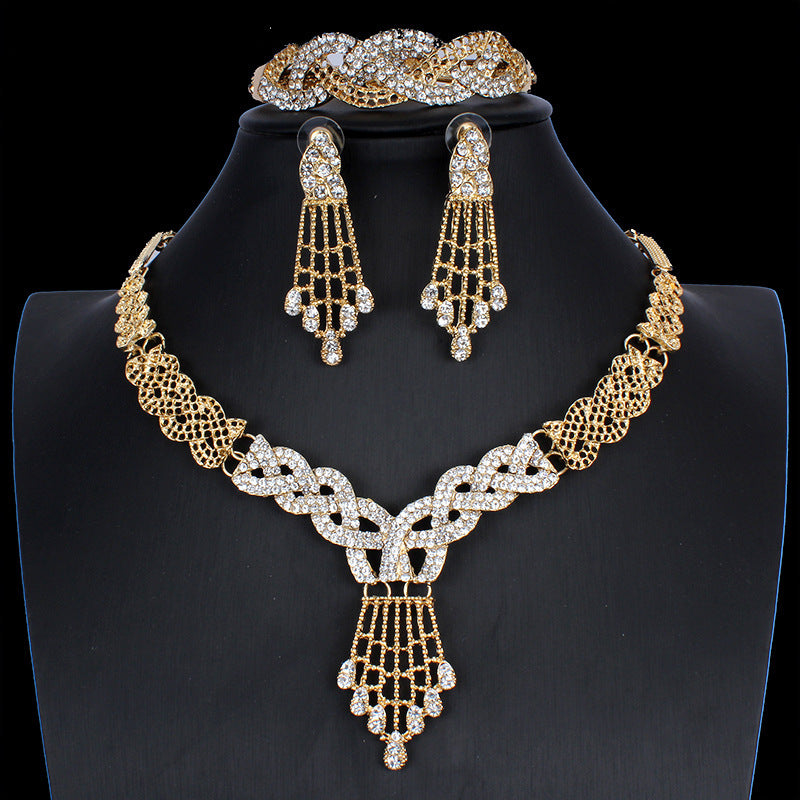 New Fashion Alloy Jewelry Set Necklace And Earrings Four Piece Set