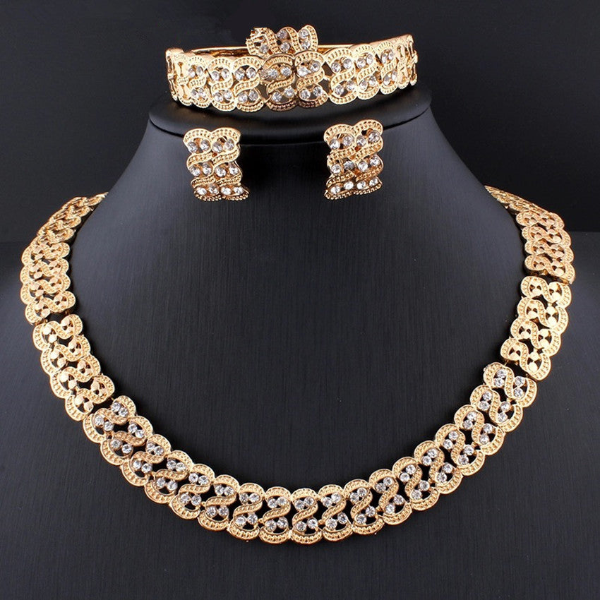 New Fashion Alloy Jewelry Set Necklace And Earrings Four Piece Set