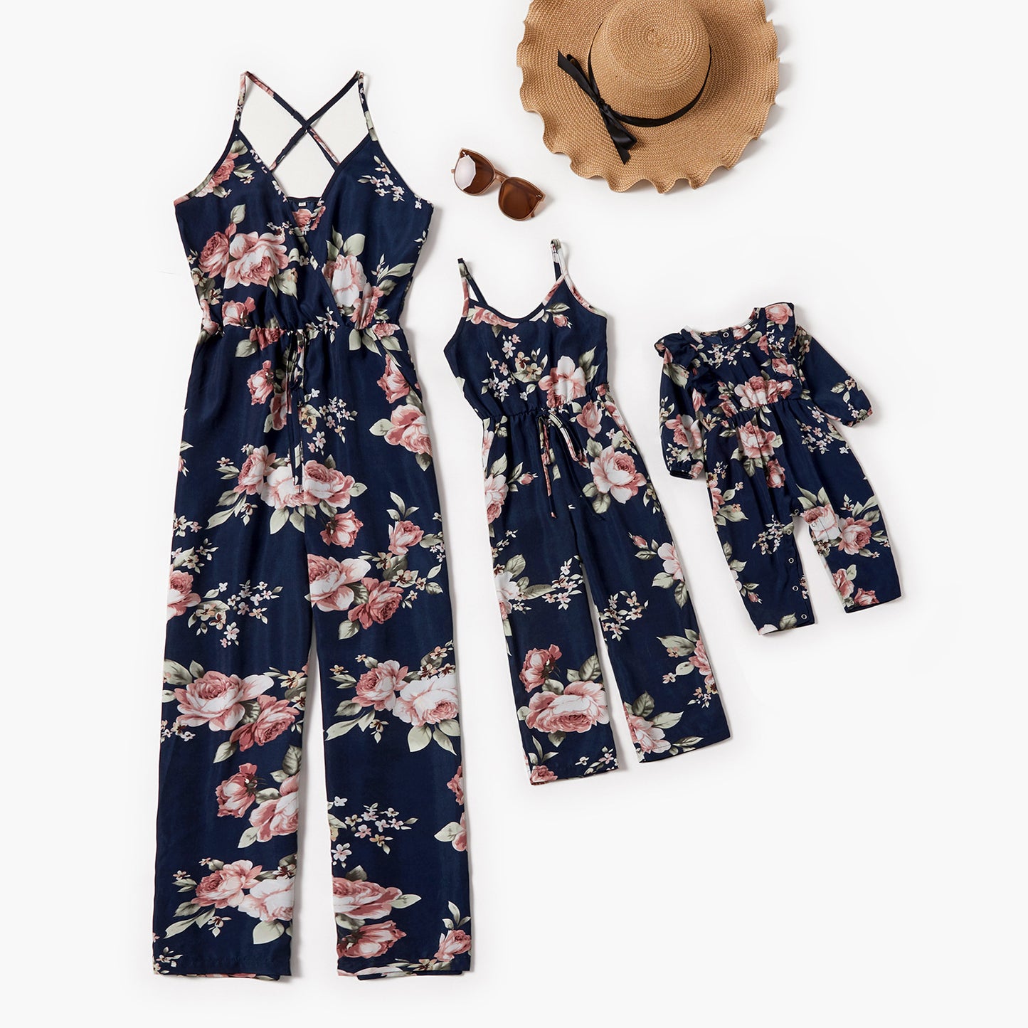 Deep V Suspender Jumpsuit Parent-Child Wear