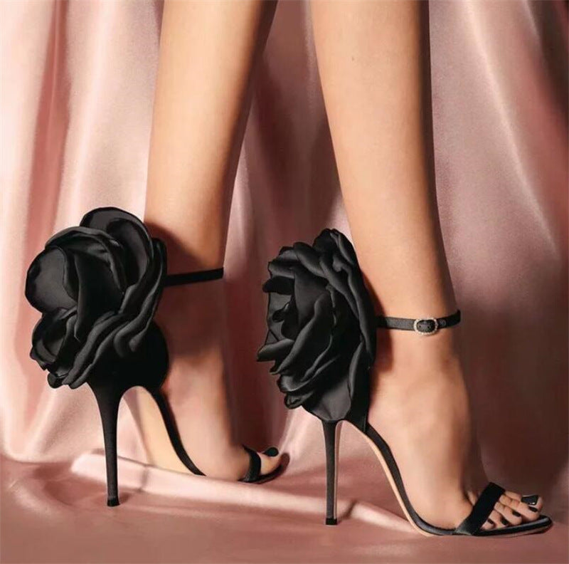 Big Flower High-heeled Sandals, Cross-border AliExpress Yamaxun EBay One Drop Delivery