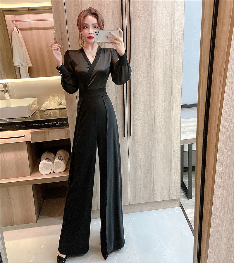 đ€ Zeyna â Combinaison Palazzo en Mousseline Noire