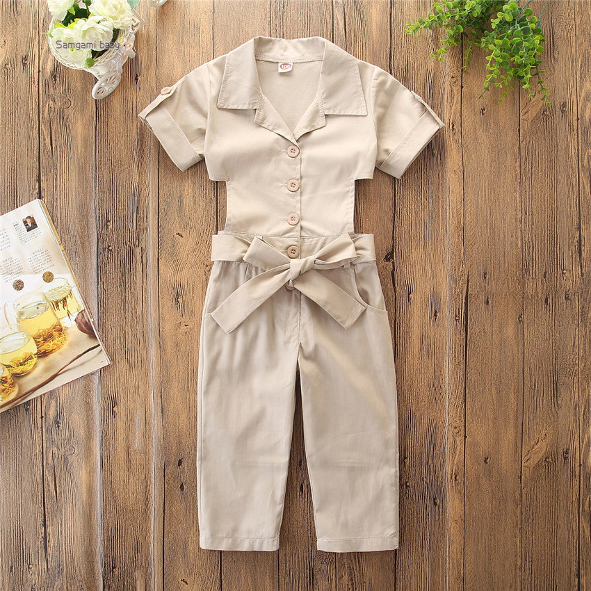 🌞 Combinaison Style Cargo Été – Enfant Tendance 1 à 6 ans