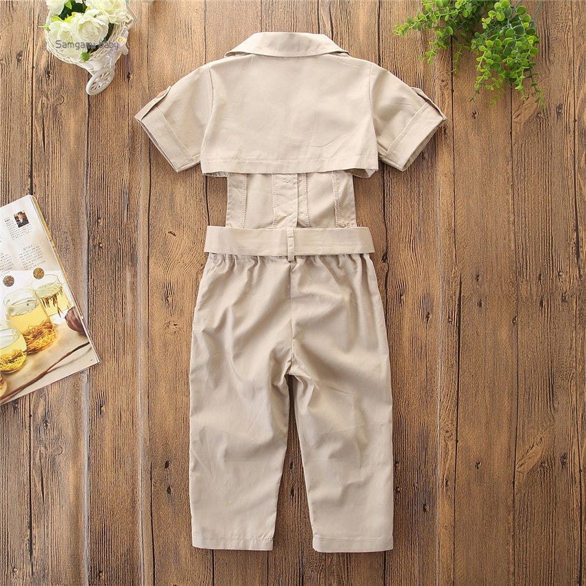 🌞 Combinaison Style Cargo Été – Enfant Tendance 1 à 6 ans