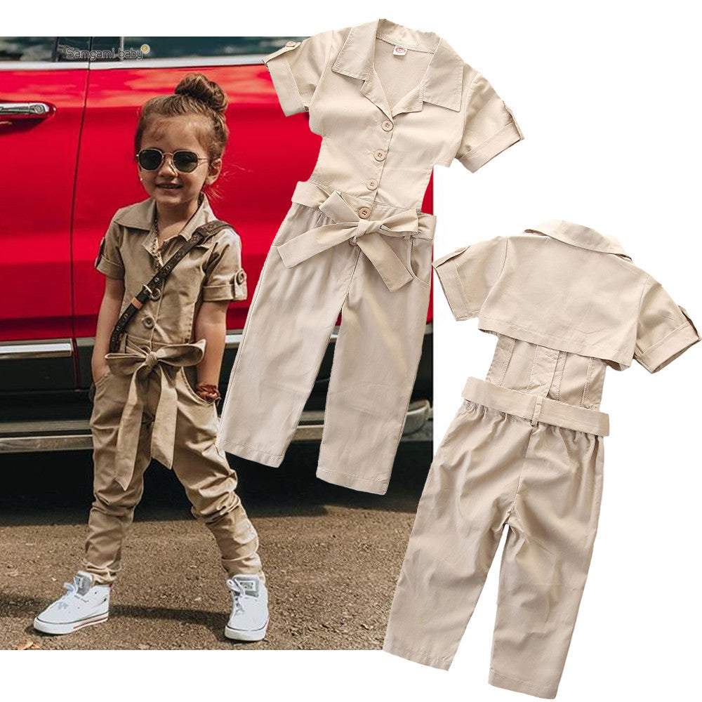 🌞 Combinaison Style Cargo Été – Enfant Tendance 1 à 6 ans