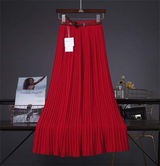 Néné 💃 Pleated Chiffon Midi Skirt