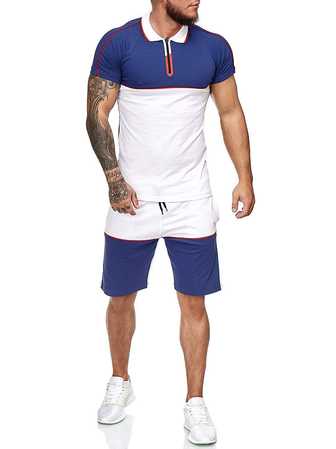 Summer sports suit men's color matching