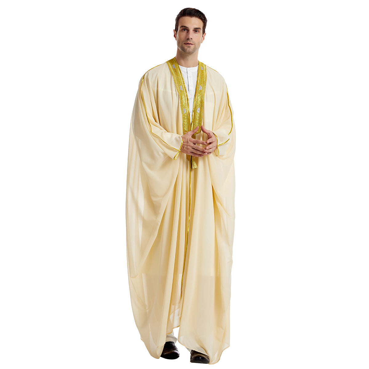 Rachid – Robe Homme Arabe Brodée à Manches Longues