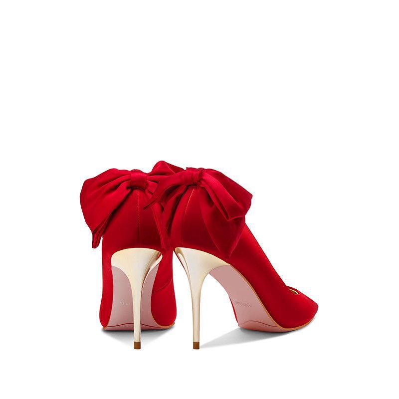 👠 Escarpins Élégance Suprême – Talon Aiguille avec Nœud Féminin