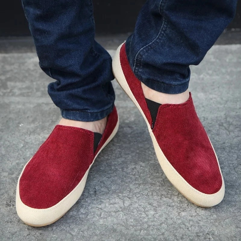 Men's canvas men's shoes breathable low-top casual shoes soft bottom light shoes