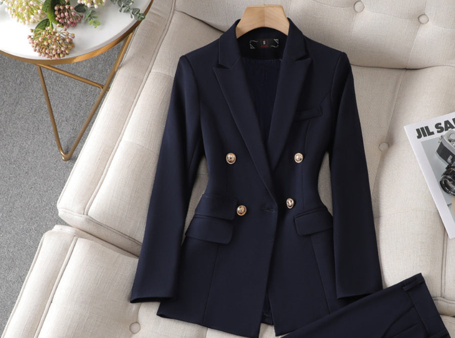 Power Chic – Tailleur Femme à Pantalon Évasé