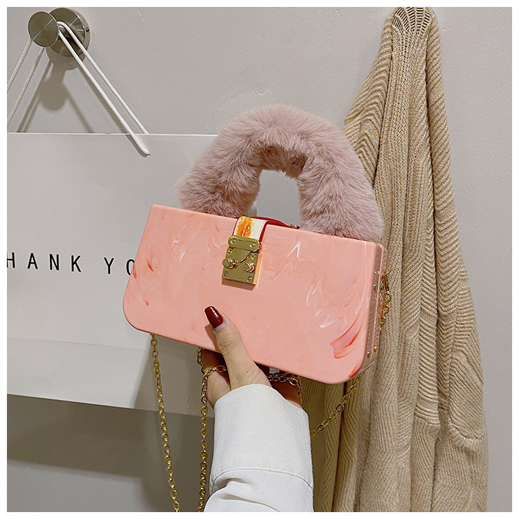 Women's Fashion Acrylic Hand Chain Box Bag