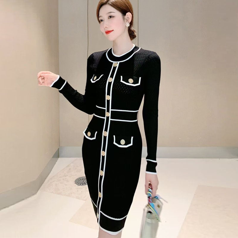 Four-mouth Bag Slim Slimming Exquisite Socialite Style Tight Dress Fashion