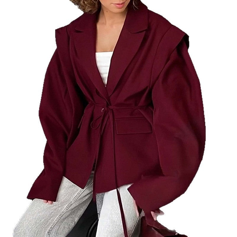 đ€ Sadia â Manteau LĂ©ger Ă Lacets et Col V