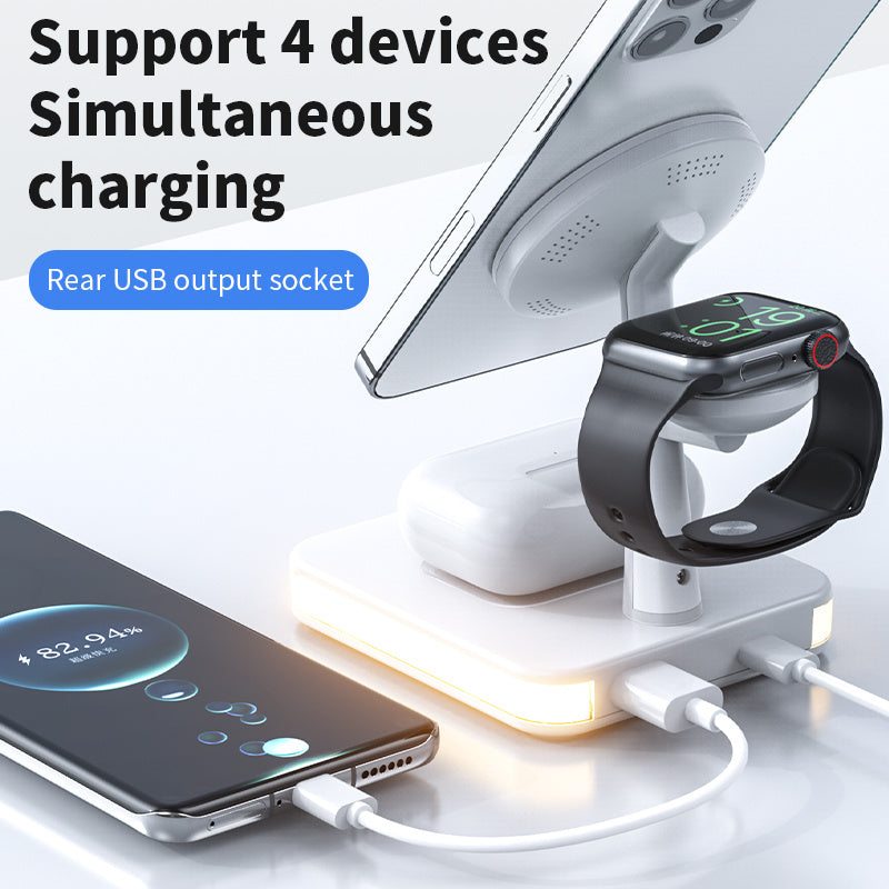 🔌 Chargez Tout en Un – Support Magnétique 4-en-1 Ultra Rapide ⚡