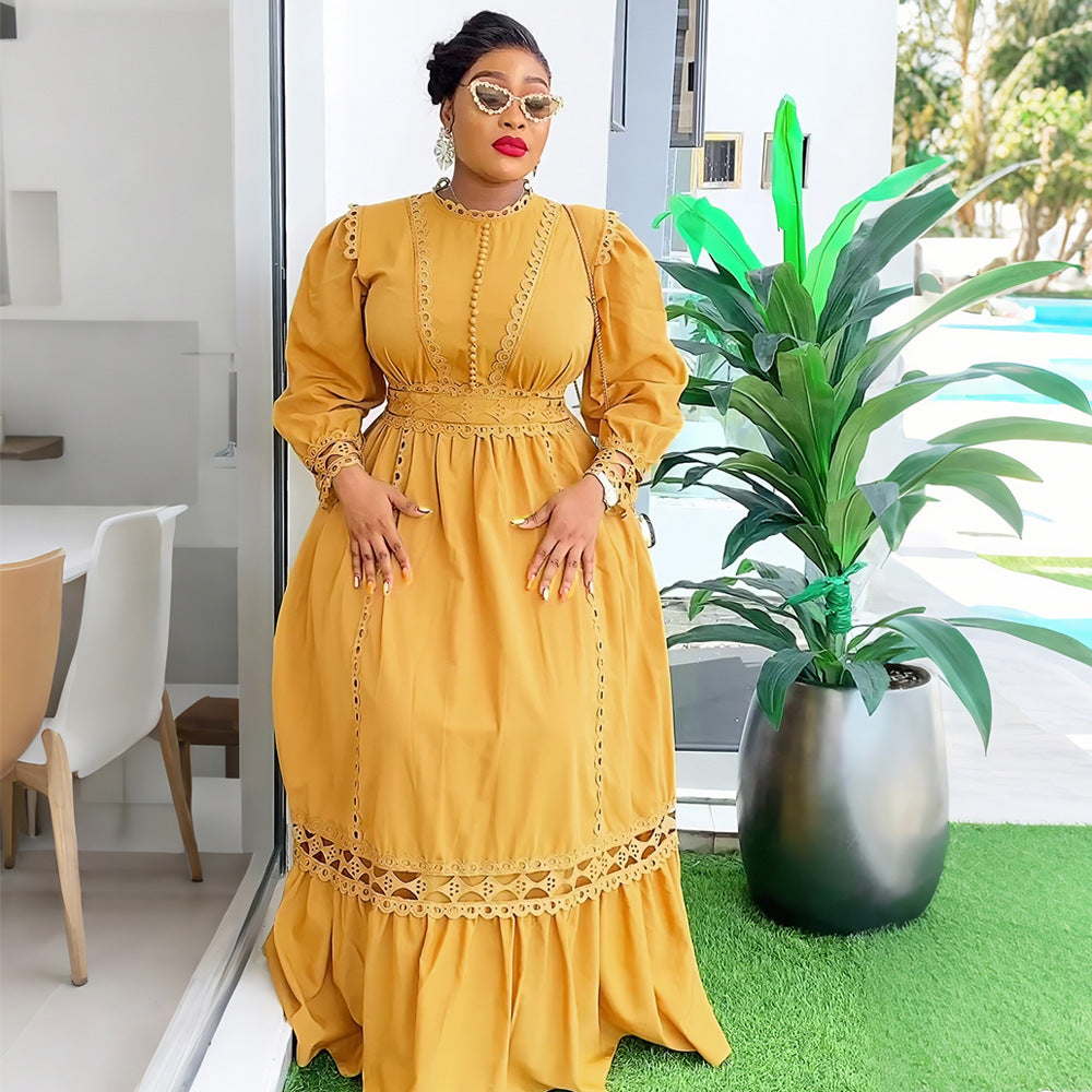 Robe "Ayo" Élégance Retro & Fleurs Crochetées