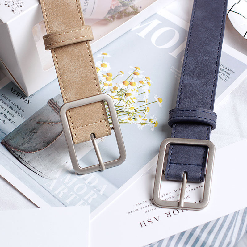 🔲 Ceinture Tendance à Boucle Carrée – Look Minimaliste & Stylé