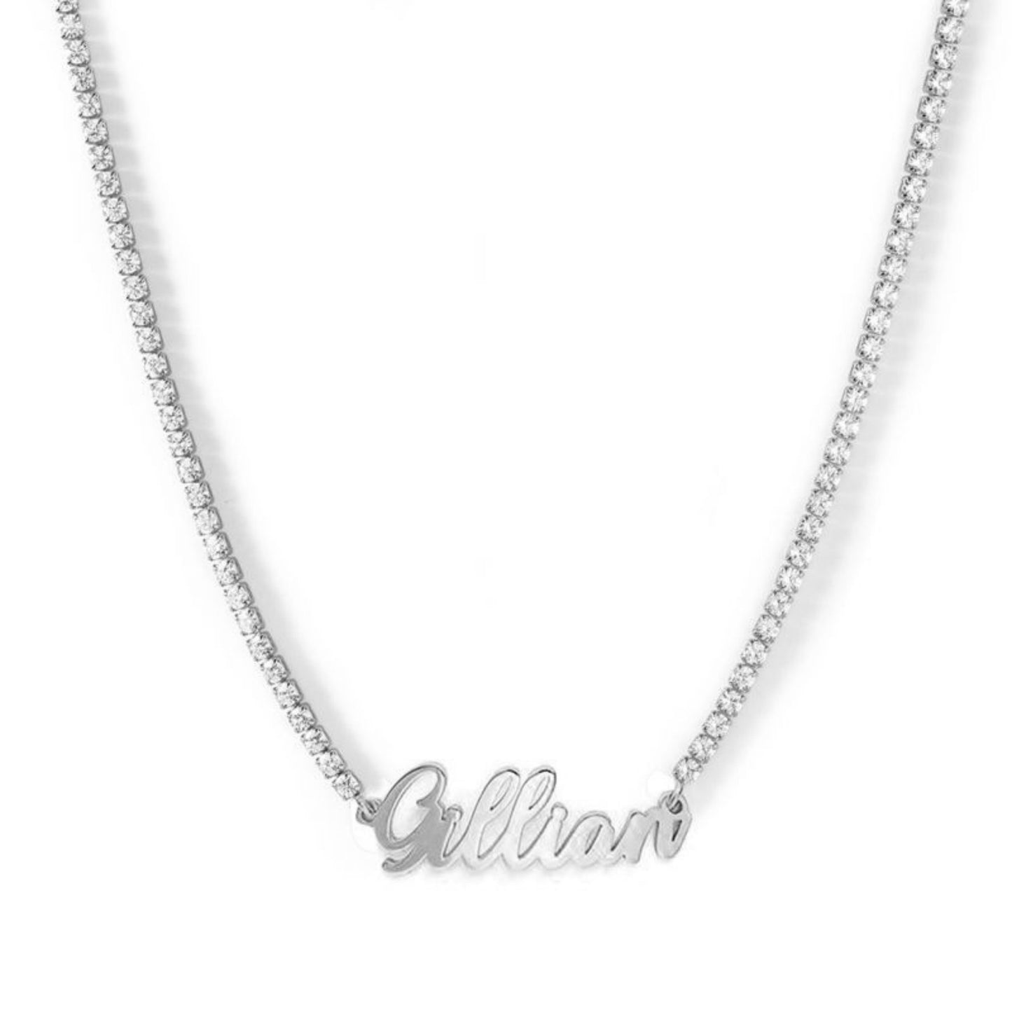 Diamond Studded Cuban Chain Name Necklace Personality