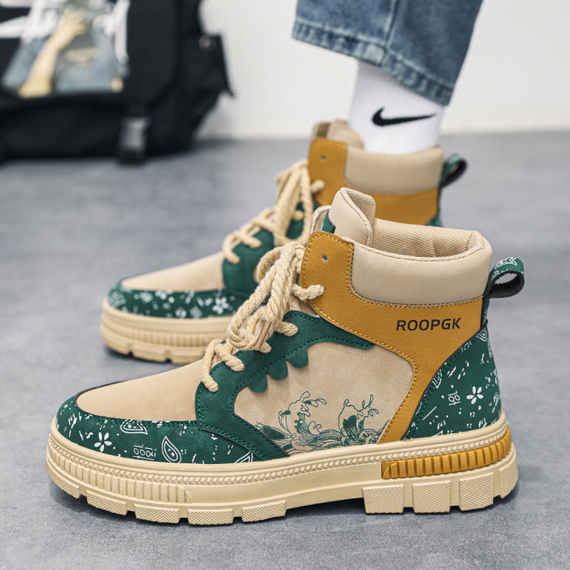 Men's Lace-up High-top Boots