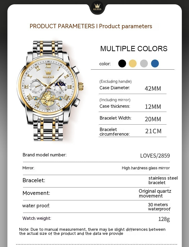 ⌚ OBATALA– Montre Quartz Multifonction Homme ✨