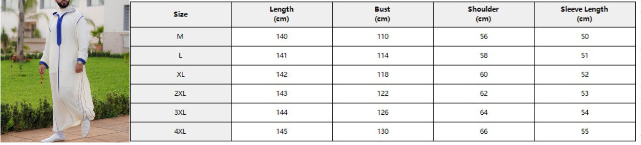 Baba – Arabic Long Men's Hooded Shirt Muslim Robe